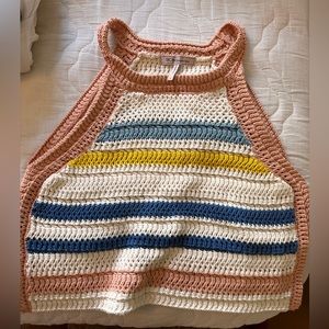 BCBG crochet stripe crop top size small